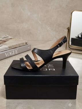 Naturalizer Black Strappy Slingback Heel